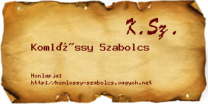 Komlóssy Szabolcs névjegykártya