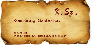 Komlóssy Szabolcs névjegykártya