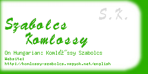 szabolcs komlossy business card